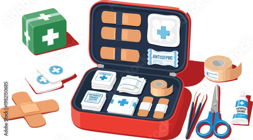 First Aid Kit Essentials Illustration