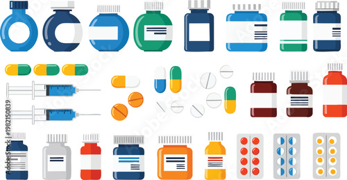 Medicines Bottles Pills Healthcare Collection