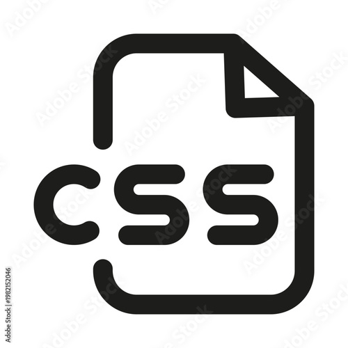 CSS file icon. This modern CSS file line icon features a professional and clean design for web development.