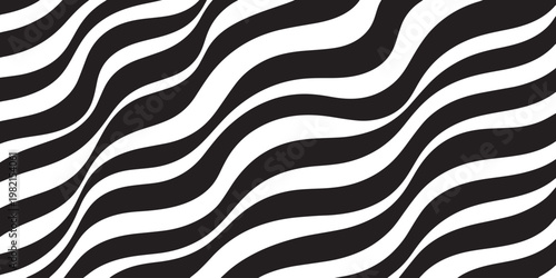 A seamless wild animal safari print featuring a detailed black and white zebra skin texture with natural striped fur patterns for textile and wildlife design material
