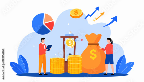 Business people handling money and finance.