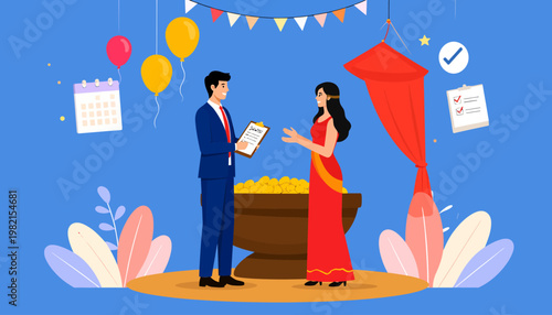 Man and woman in formal attire.