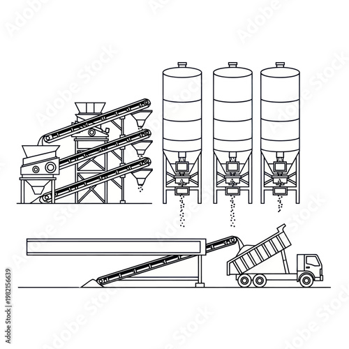 Concrete Batching Plant - Automated System for Concrete Production.