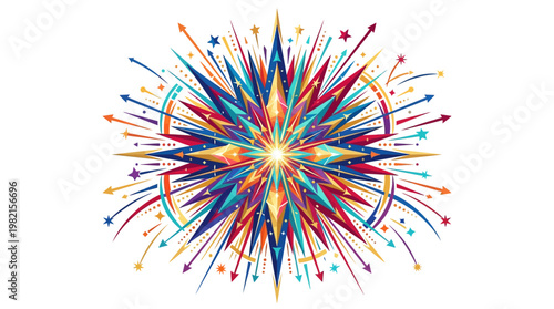 Vibrant multicolored abstract explosion burst.