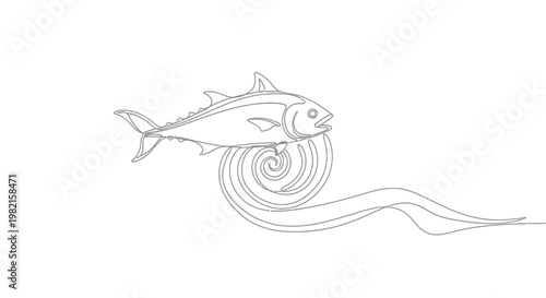 Fish swimming in wavy motion.