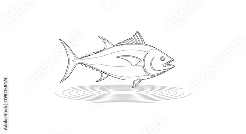 Fish Swimming in Water Illustration.