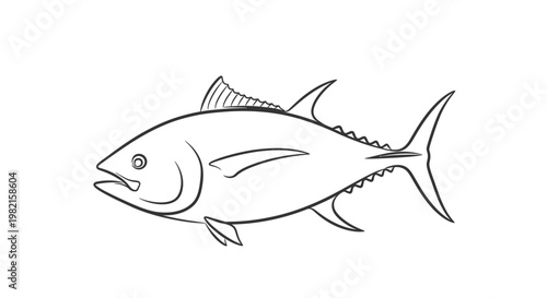 Detailed drawing of a tuna fish.