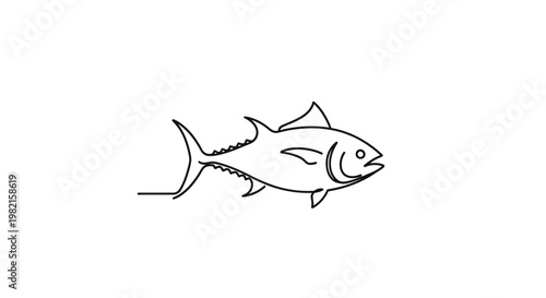 Detailed drawing of a tuna fish.