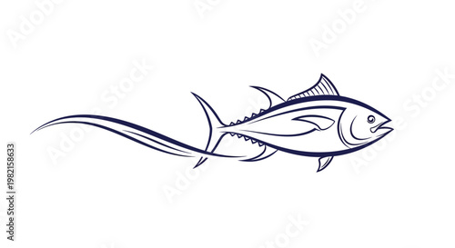 Drawing of a single tuna fish.