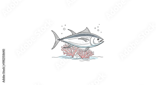 Detailed drawing of a tuna fish.
