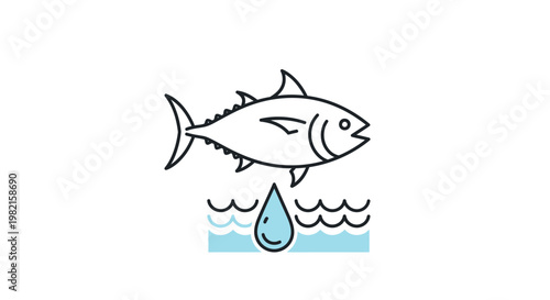 Fish jumping out of water illustration.