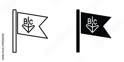 Comparison of two distinct small signal flags with bc emblem