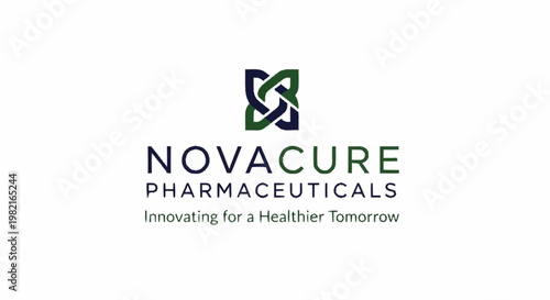 Novacure Pharmaceuticals logo featuring a stylized green knot symbol and tagline.