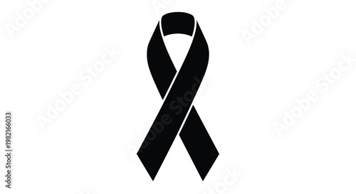 A black ribbon symbolizing mourning remembrance or support for a cause