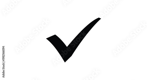 Simple black check mark icon on a plain white background