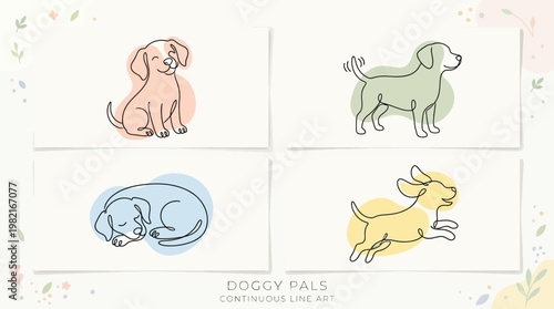 Cute dogs and a sleeping puppy.