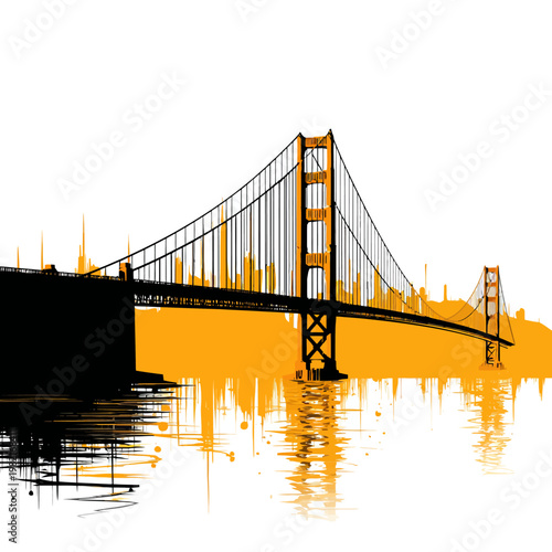 Golden Gate Bridge San Francisco illustration.
