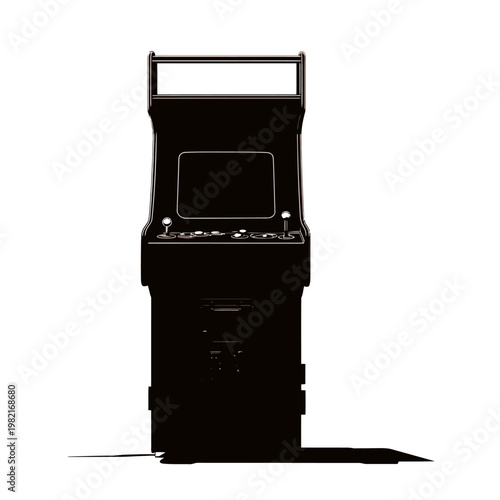 Classic arcade machine silhouette illustration.