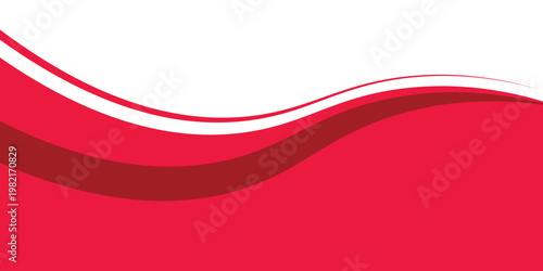 Curved red background. Curved Header and Footer Elements