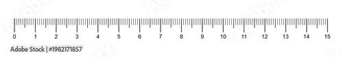 Ruler scale with markings and numbers in centimeters and millimeters units, measuring metric scale - vector