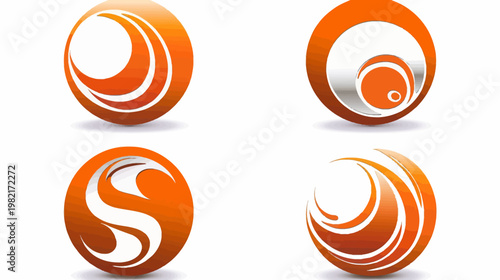 Orange spherical abstract designs