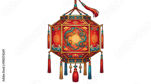 Vibrant Red Chinese Lantern Decoration.