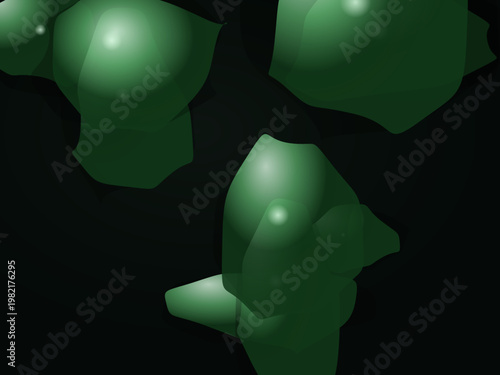 Glossy Chrome Blobs Metallic Silver Premium Abstract Art