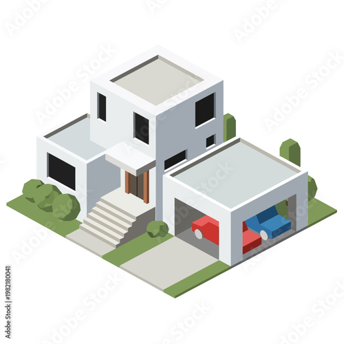 Modern house with garage and driveway.