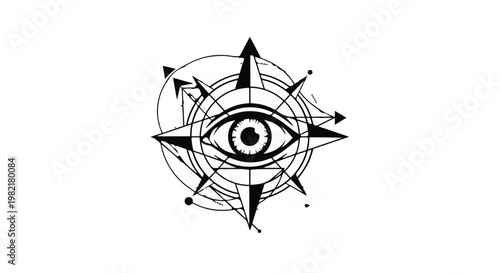 Compass combined with an intricate human eye serves as a symbolic representation of vision, navigation, and the quest for discovery in professional business strategy and exploration projects.