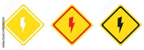 Free Download Vector art of high voltage warning sign icon set - GFXLoad