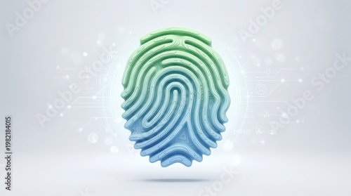 Abstract Representation of Digital Fingerprint with Technology Circuits and Soft Color Gradients