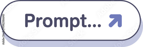 Prompt Input Button with Arrow,Modern UI Text Field Submit Interface Element.