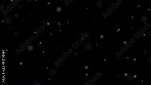 light spots of dust or floating white orb balls of magical pollen haze seeds floating and swirling in the air animated on a plain black background 4k special effect animation