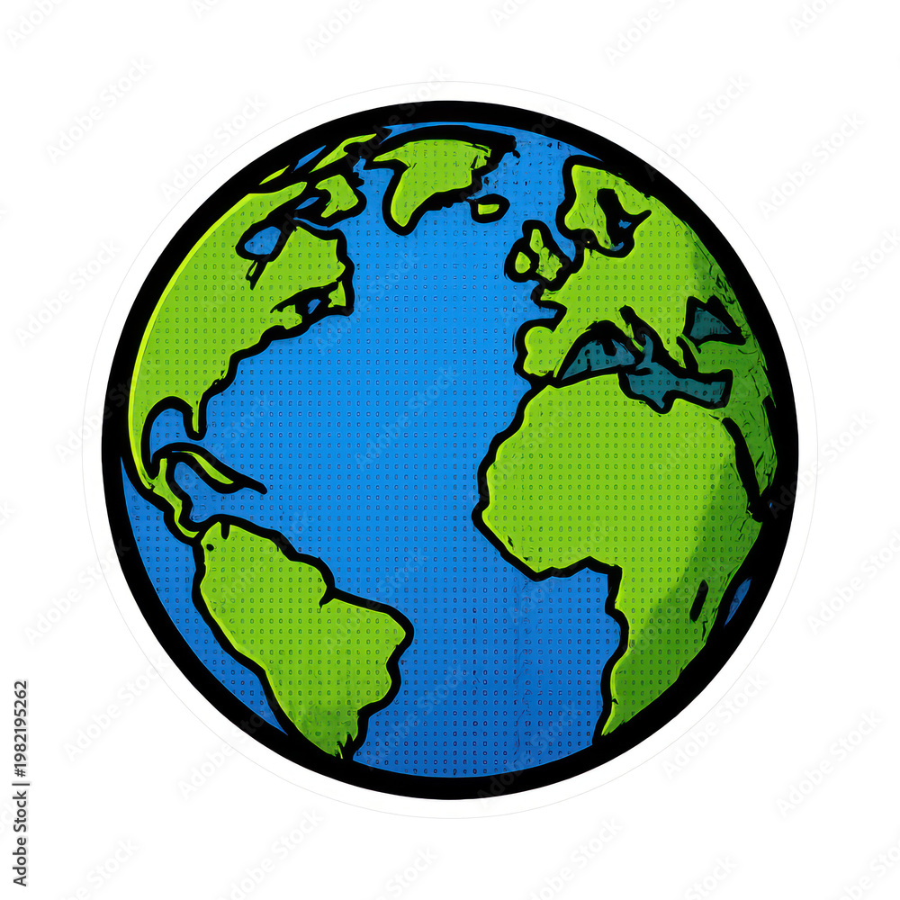 Obraz premium PNG Colorful illustrated globe design.