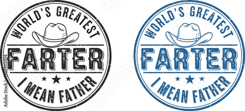 Funny fathers day gift ideas 'world's greatest farter i mean father' oval design for dad