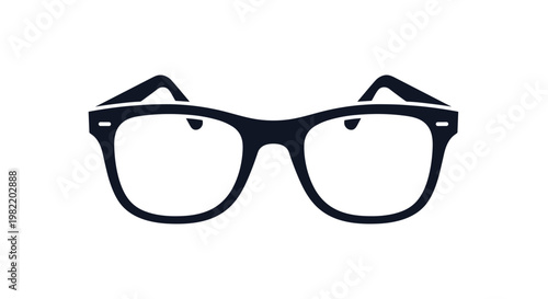 Classic black frame eyeglasses are shown in a clean silhouette against a white background for a smart stylish look.