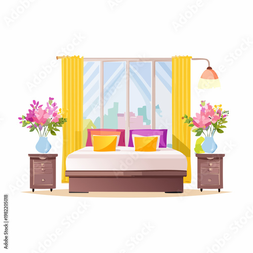 Hotelzimmer mit Duftkonzept und frischen Blumen