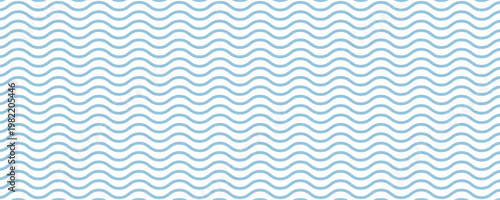 Blue and beige diagonal wavy lines seamless pattern. Simple vector abstract liquid stripes background. Funky groovy texture with diagonal waves, fluid shapes, flow. Stylish repeated decorative design