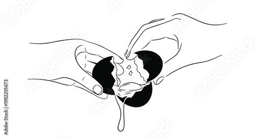 Hands cracking a raw egg show the preparation of a fresh meal for a cooking recipe in a home kitchen setting.