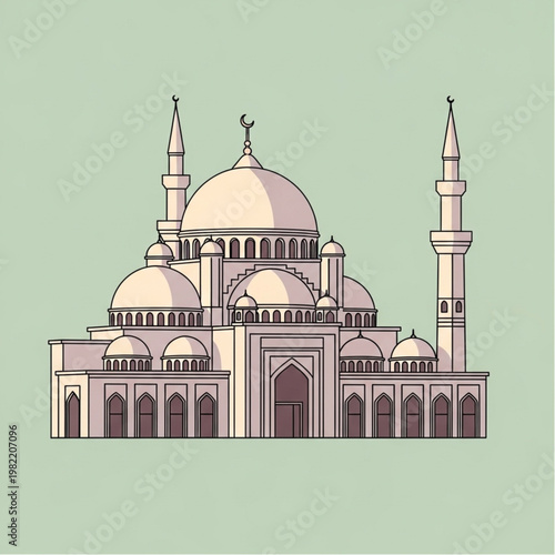 A majestic mosque in Istanbul and Abu Dhabi showcases stunning architecture with a dome and minaret, mirroring the iconic Taj Mahal mausoleum and landmark religious monuments across Asia and Egypt