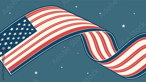 American culture concept with United States flag on blue background for design use. 🇺🇸