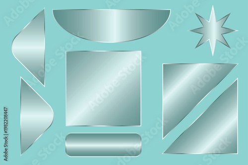 Assortment of glass effect on a teal background