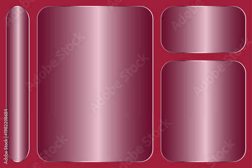 Assortment of glass effect and Cylindrical Shapes on Burgundy Background