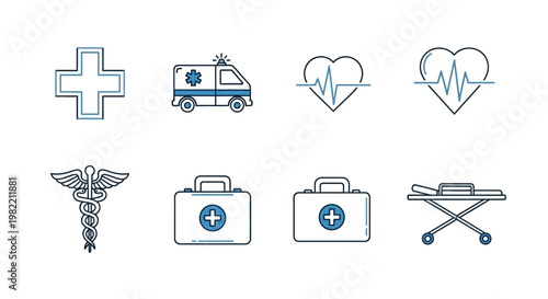 Medical icons and symbols collection.