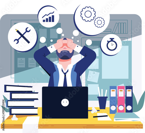 business man with a lot of paperwork