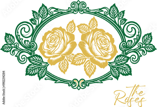 Abstract floral vector background with seamless rose and flower pattern decorative vintage nature design