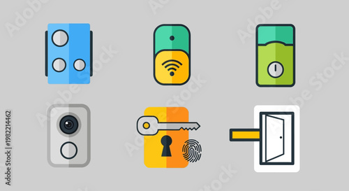 A collection of colorful computer keyboards in various outline styles.