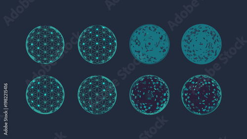 Evolution of an egg from geometric lines to speckled surface