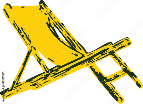 Hand Drawn Beach Pool Deck Chair