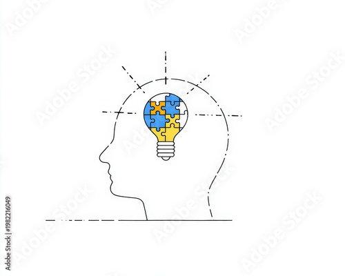 фотографія Creative thinking represented with light bulb icon.